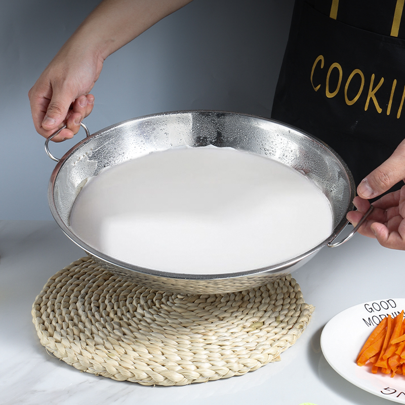 304不锈钢凉皮锣锣面皮凉皮制作工具蒸锅做粉皮盘子家用肠粉蒸盘