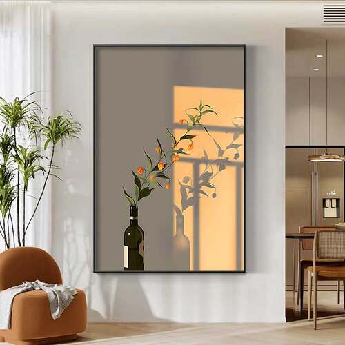 轻奢客厅装饰画现代简约花卉倒影背景墙挂画走廊入户玄关过道壁画