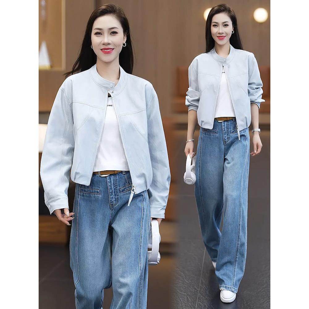 时尚休闲皮衣女2026春季新款洋气显瘦小个子百搭PU皮机车短款外套