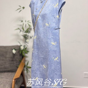 2025新款 斜襟盘扣改良旗袍裙女连衣裙国风设计感长裙潮 新中式