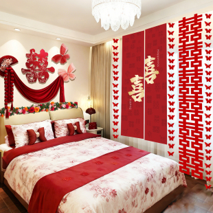 婚房布置套装结婚氛围感卧室床头背景墙全套婚礼酒店装饰拉花女方