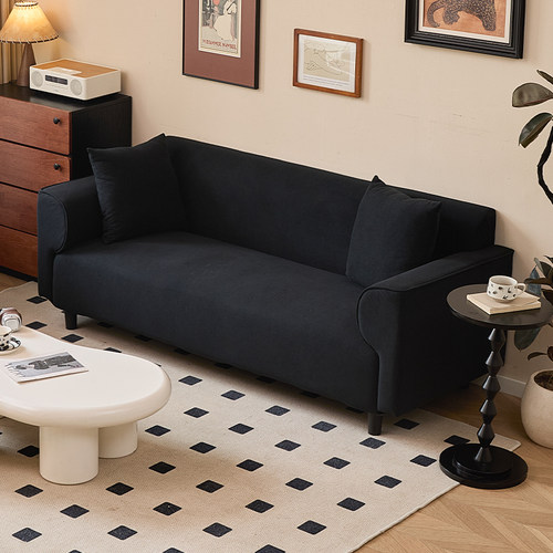 布艺沙发客厅小户型直排两三人沙发出租房屋民宿公寓轻奢直排沙发