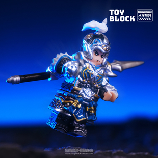 三国赵云子龙关羽吕布五虎上将第三方国潮积木人仔男孩拼装玩具