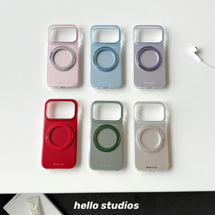 14pro壳15 iPhone16PRo 17pro studios高级感一体磨砂磁吸360支点手机壳适用苹果17promax新款 hello