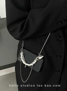 hello studios高级感银色斜挎链条手机壳适用苹果14promax新款iPhone17proMax全包13防摔12软11华为MATE60PRO