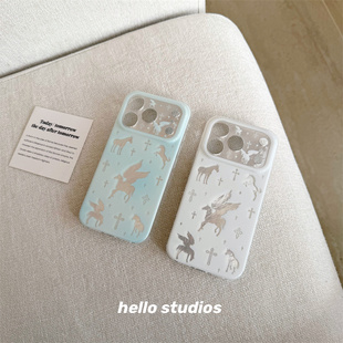 hello studios简约小马双层手机壳适用苹果17promax新款iPhone16PRo/14pro壳15/17pro