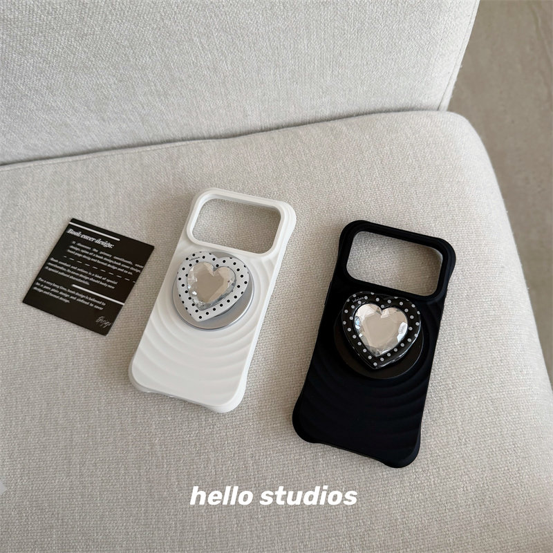 hello studios波漾爱心波点磁吸支架手机壳适用苹果17promax新款iPhone16PRo/14pro壳15/17pro