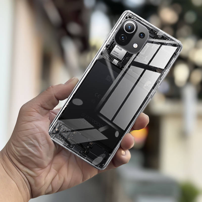 适用小米11青春版透明后盖Xiaomi 11Lite塑料后盖玻璃后壳电池盖