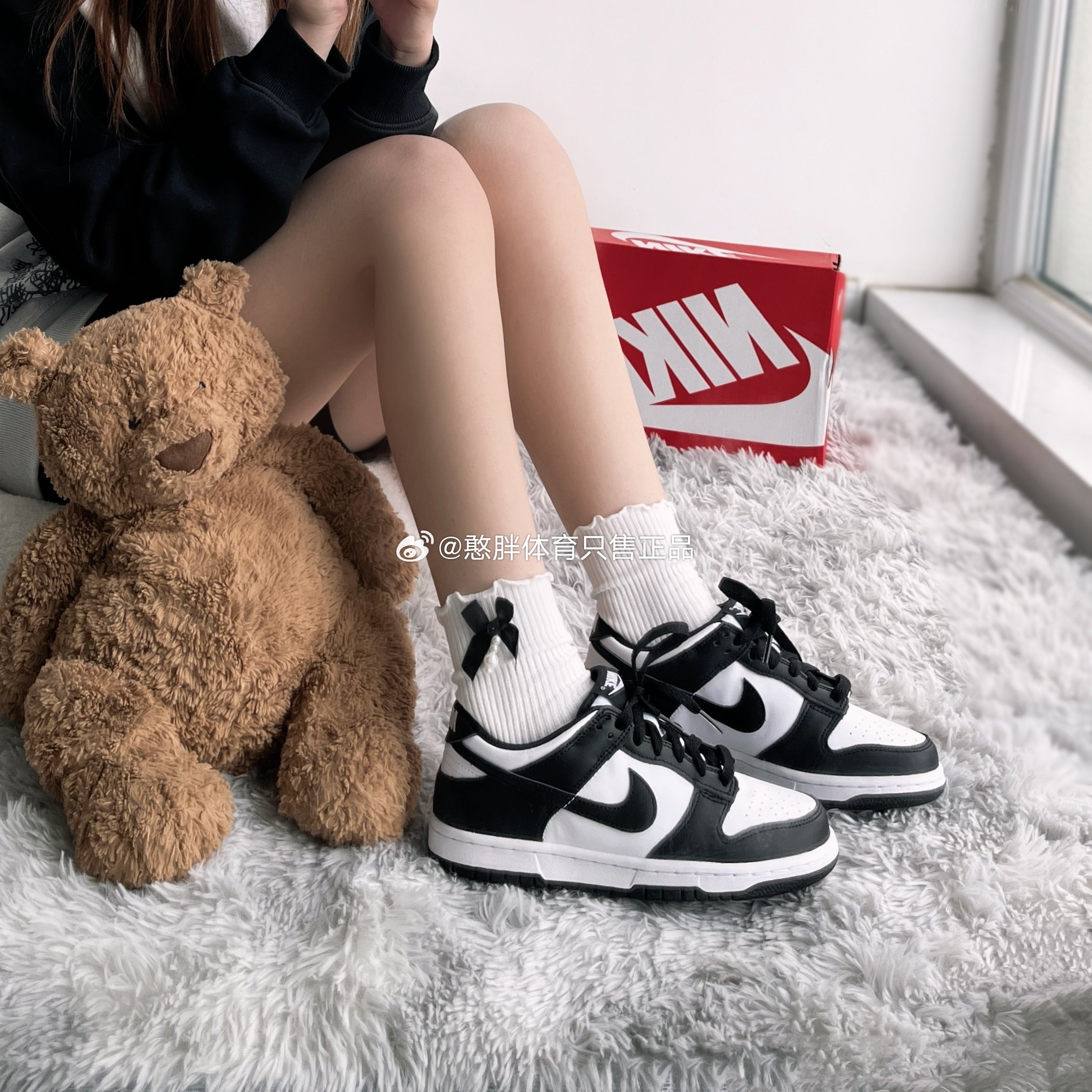 Nike Dunk Low 黑白经典熊猫男女同款低帮休闲板鞋cw1590-100