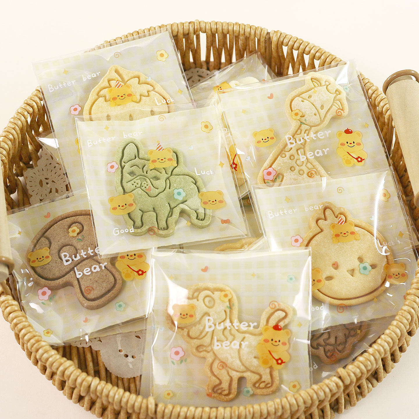 曲奇饼干袋卡通糖果雪花酥自封袋独立透明加厚食品自粘烘焙包装袋