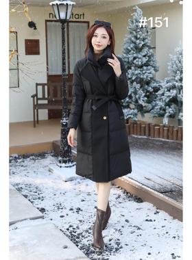 B131 TPF2025通勤时尚系带收腰显瘦拼接冬款保暖羽绒服8151款