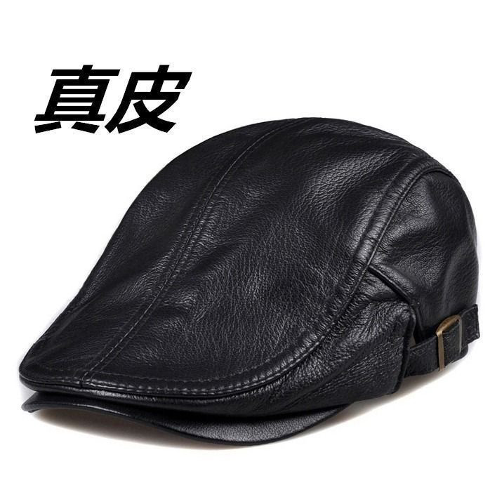 头层牛皮鸭舌帽春秋薄款中老年软面牛皮帽子复古绅士休闲前进帽子