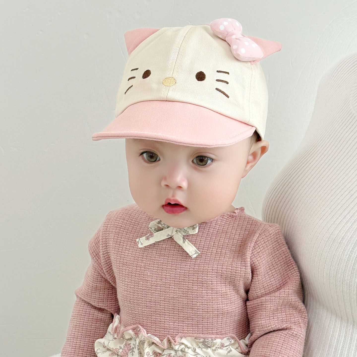 婴儿帽子6到12个月女宝宝鸭舌帽