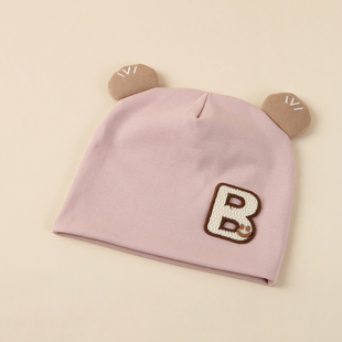 宝宝帽子春秋款婴儿薄款套头帽纯棉a类婴幼儿囟门帽可爱超萌男宝