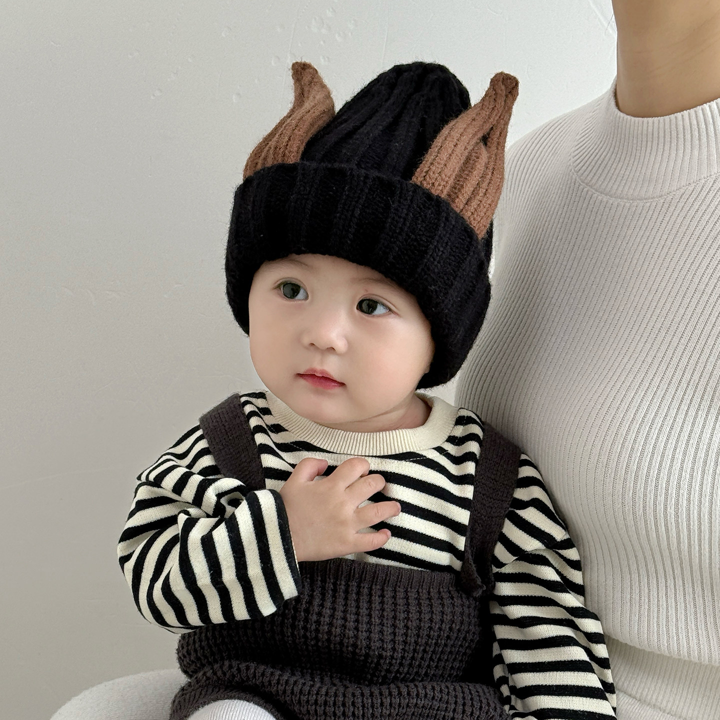 儿童帽子男孩秋冬季保暖护耳毛线帽洋气可爱宝宝帽一岁男童针织帽