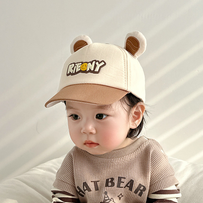 婴儿帽子春秋款男宝棒球帽可爱超萌宝宝遮阳防晒鸭舌帽薄款外出帽