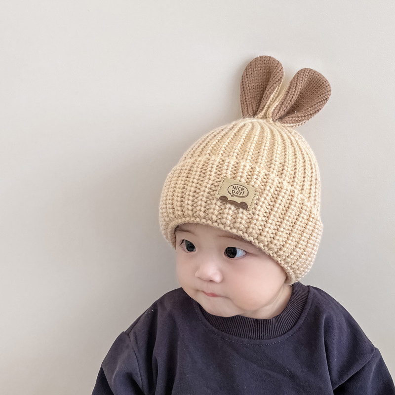 婴儿帽子秋冬季毛线帽宝宝帽子可爱超萌女宝针织帽冬款1岁保暖男