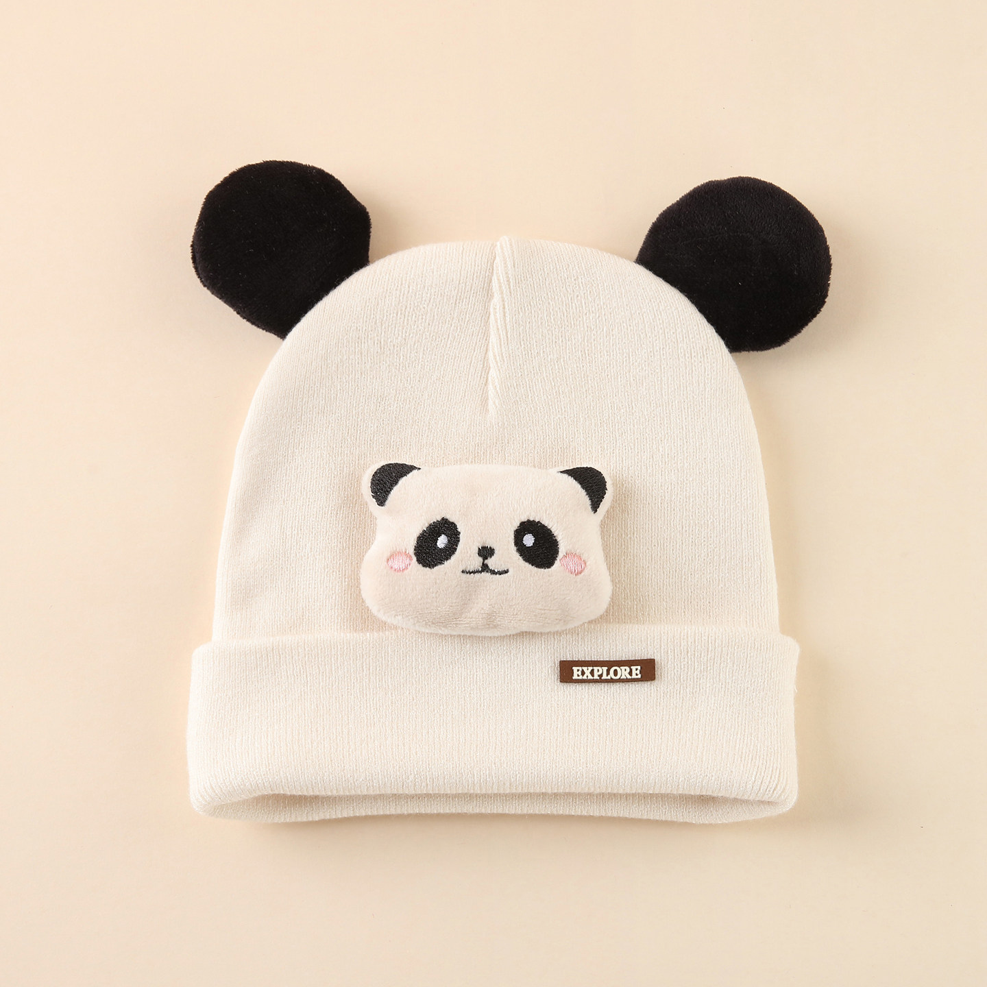 婴儿帽子秋冬季毛线帽保暖护耳婴幼儿针织帽可爱宝宝0到3个月洋气