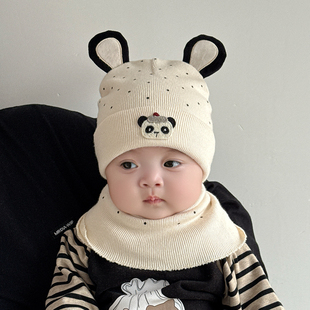 婴儿帽子秋冬季宝宝毛线帽保暖可爱超萌0到3个月小月龄男宝女宝帽