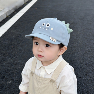 婴儿帽子6到12个月春秋季薄款鸭舌帽遮阳可爱超萌男宝宝棒球帽潮