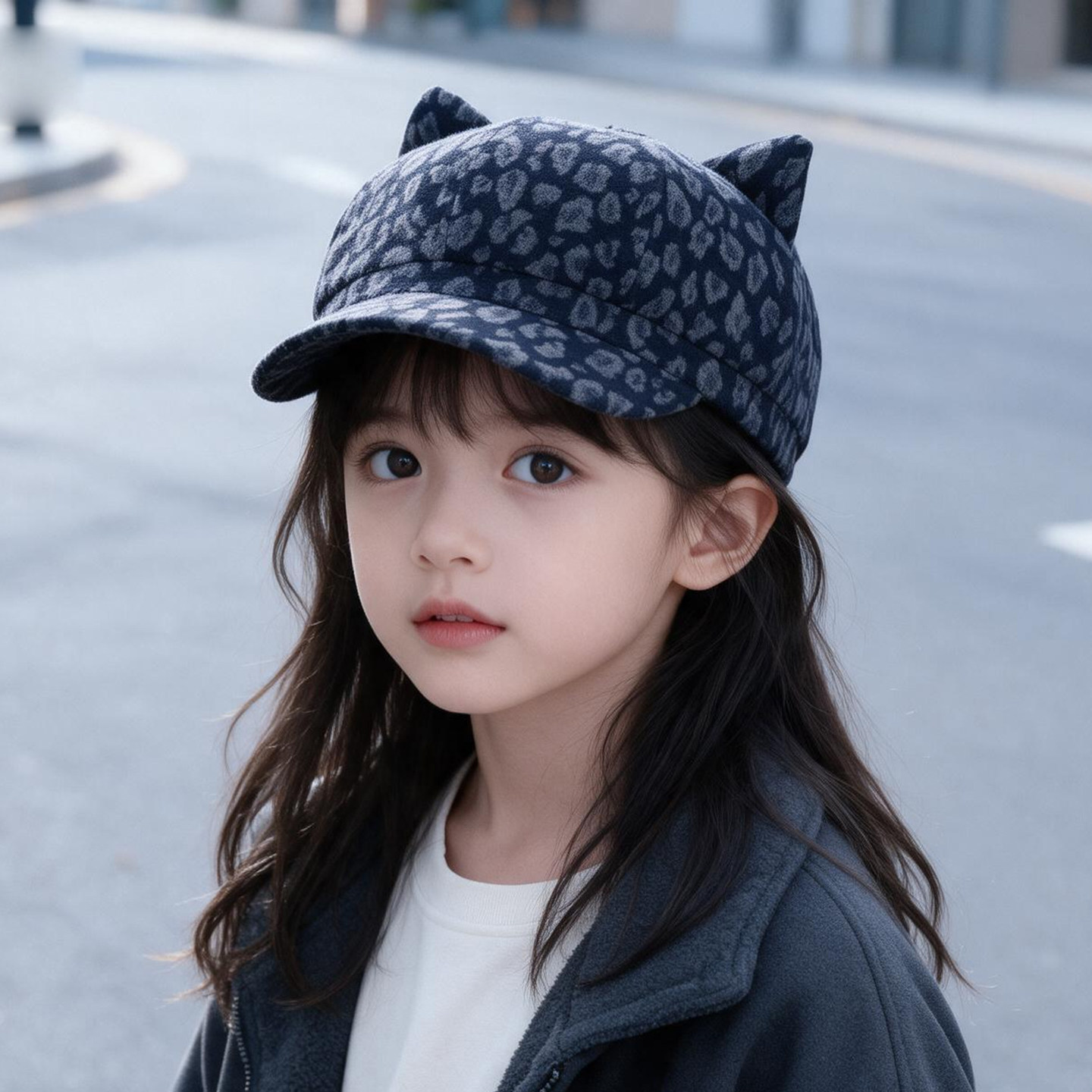女童帽子秋冬季儿童贝雷帽韩版
