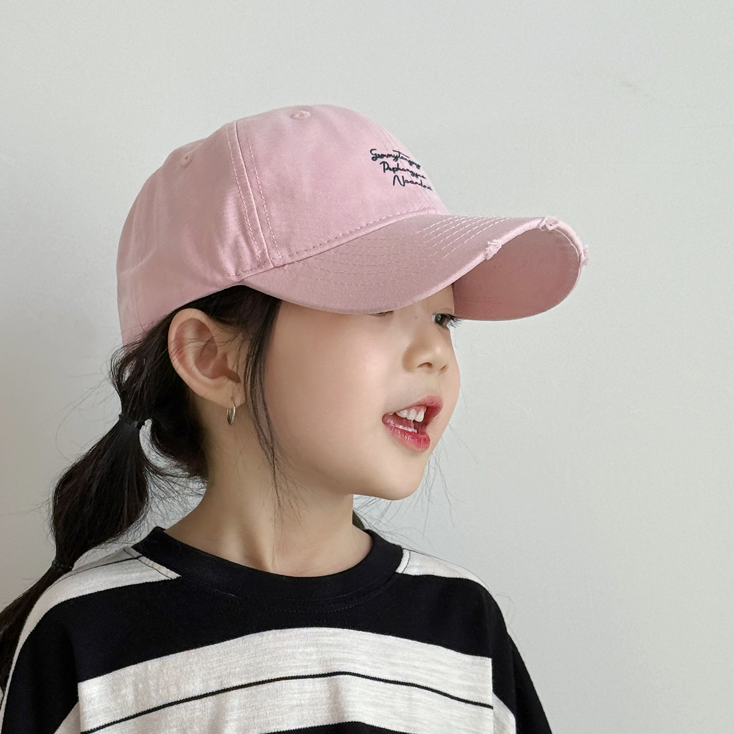 儿童帽子女孩棒球帽春季户外潮流韩版女童大帽檐鸭舌帽洋气薄款