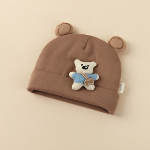 婴儿帽子秋冬季宝宝胎帽2025新款新生儿保暖护耳夹棉厚帽洋气可爱