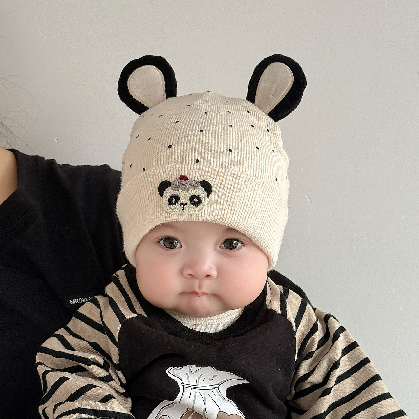 婴儿帽子秋冬季毛线帽0到3个月小月龄婴幼儿宝宝针织帽保暖可爱