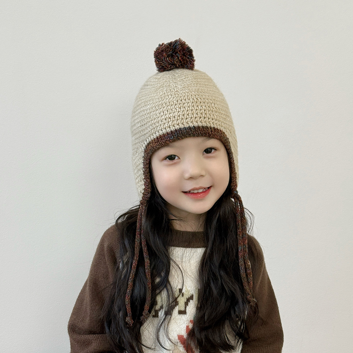 儿童帽子女孩毛线帽秋冬季保暖