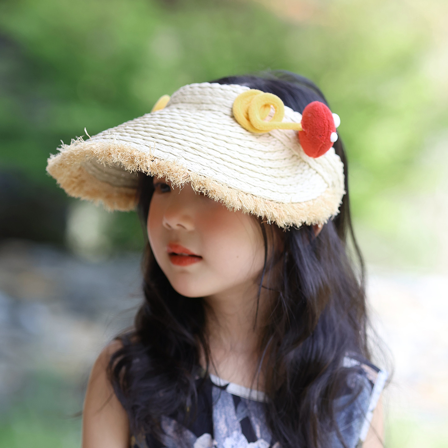 儿童防晒帽夏季大帽檐空顶遮阳帽