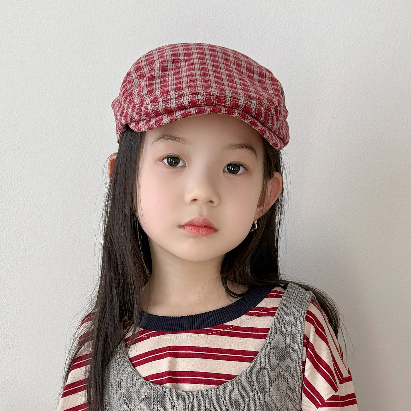 儿童帽子女孩贝雷帽秋冬季