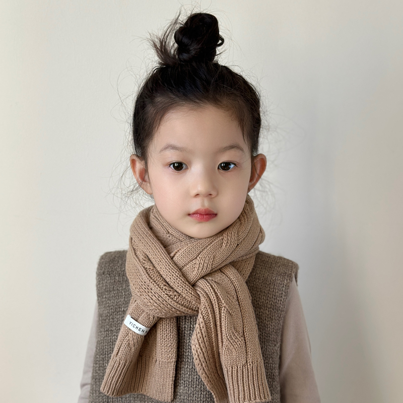 围巾女童秋冬季保暖绞花针织