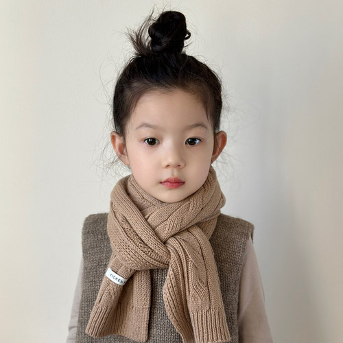 围巾女童秋冬季保暖绞花针织