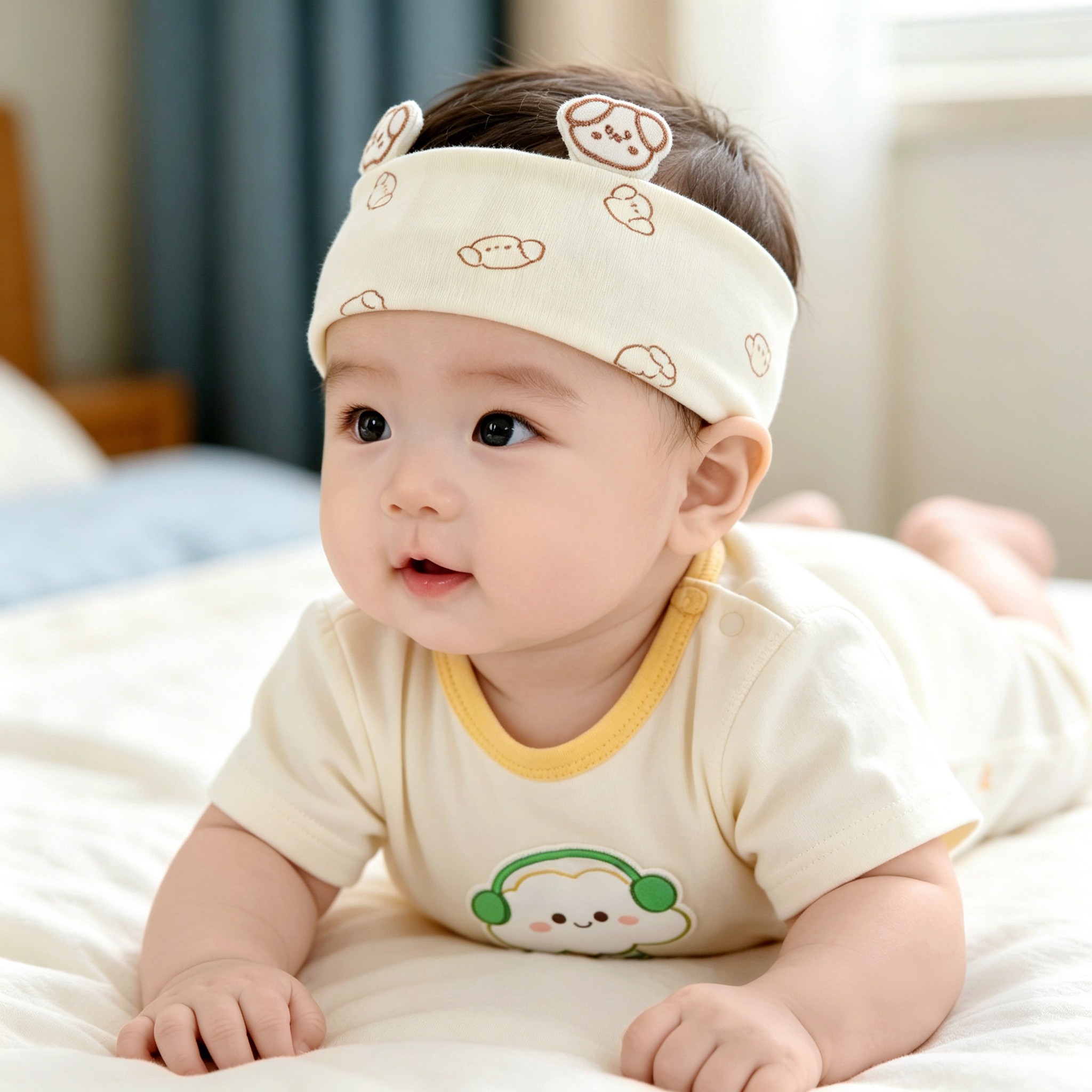 婴儿帽子夏薄款6到12个月小月龄