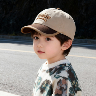 儿童帽子男孩2026新款棒球帽韩版简约男童鸭舌帽遮阳外出炸街痞帅