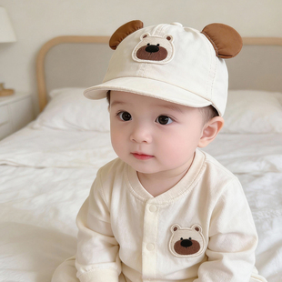 婴儿帽子薄款速干遮阳小月龄宝宝鸭舌帽春秋季男宝女宝夏天防晒帽