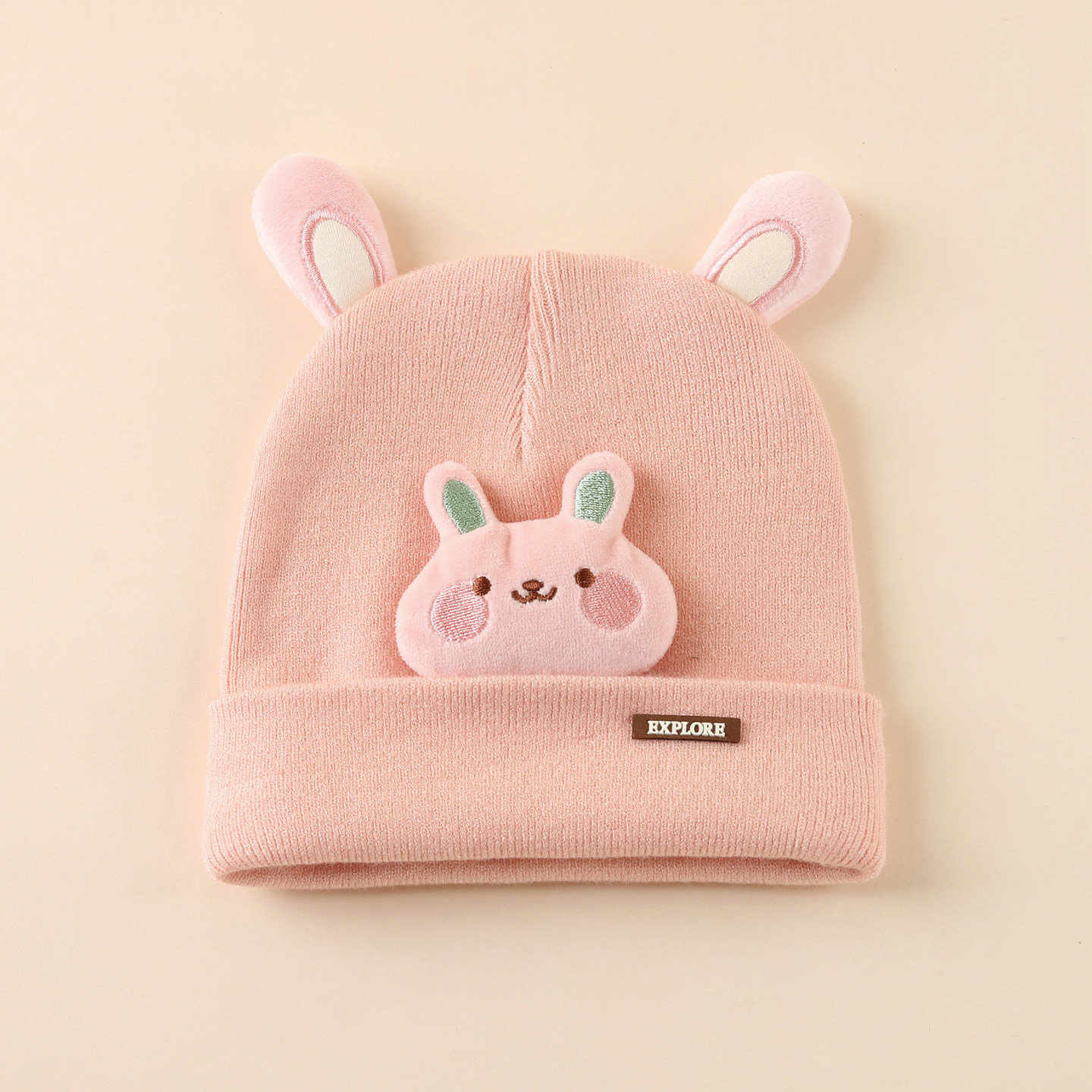 婴儿帽子0到3个月秋冬季毛线帽保暖护耳小月龄宝宝针织帽婴幼儿帽