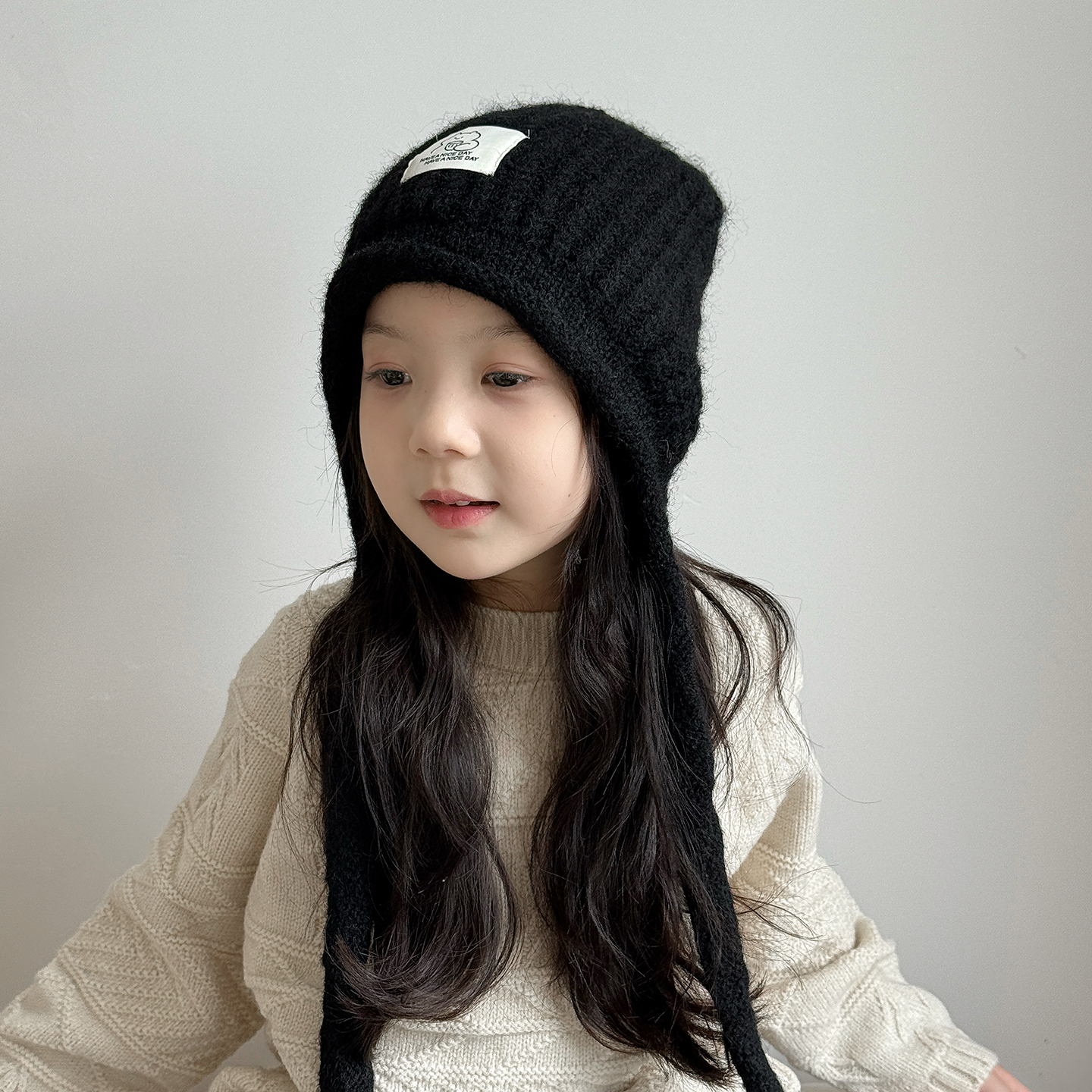 儿童帽子女孩秋冬季毛线帽