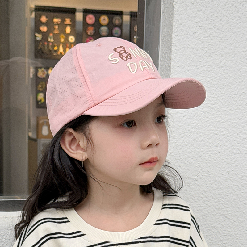 儿童帽子女款2025新款速干棒球帽女孩夏季透气遮阳防晒女童鸭舌帽