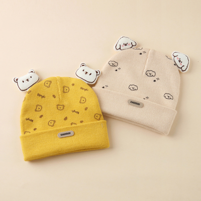婴儿帽子秋冬季毛线帽洋气可爱