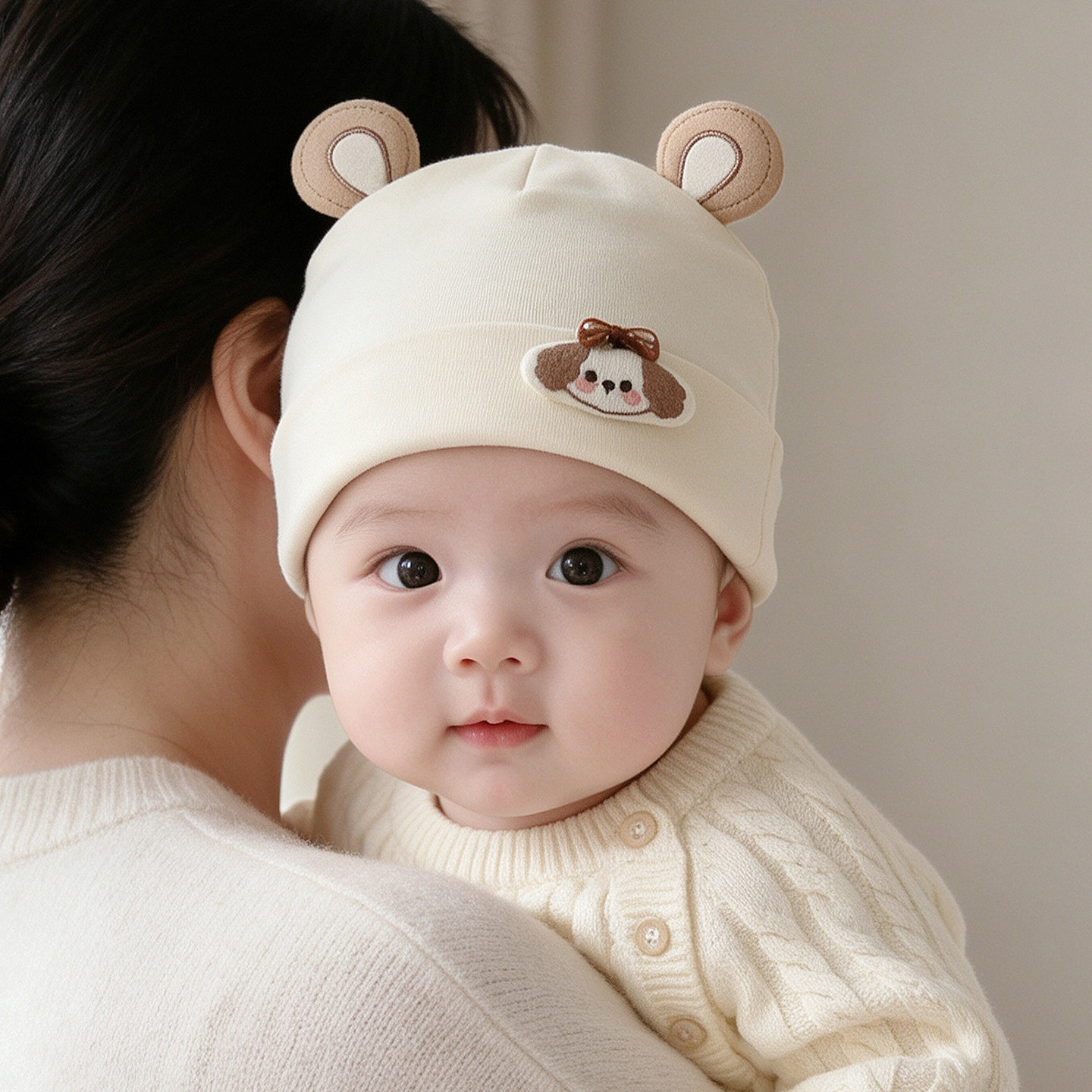 新生婴儿帽子秋冬季保暖夹棉胎帽
