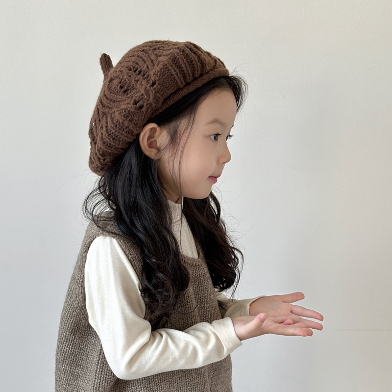 儿童帽子女款2024新款女孩贝雷帽