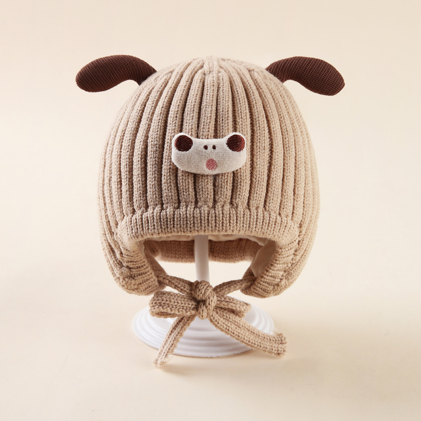 婴儿帽子毛线帽秋冬季保暖护耳宝宝针织帽可爱洋气小月龄婴幼儿帽