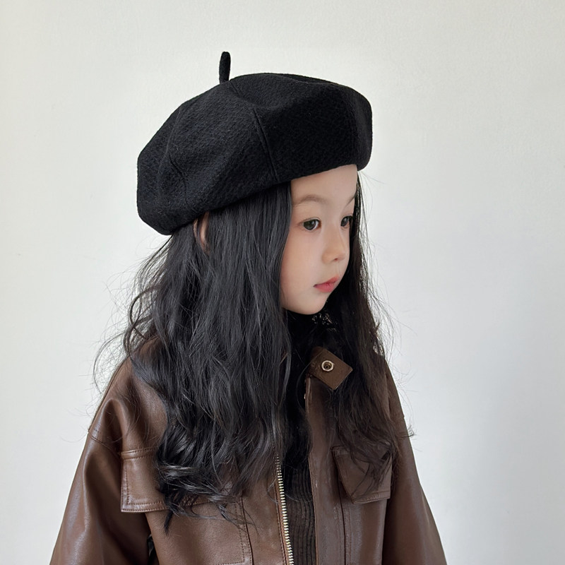 儿童贝雷帽秋冬款女童八角帽