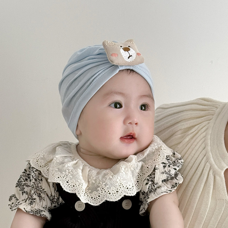 婴儿帽子夏季薄款女宝宝胎帽可爱图片