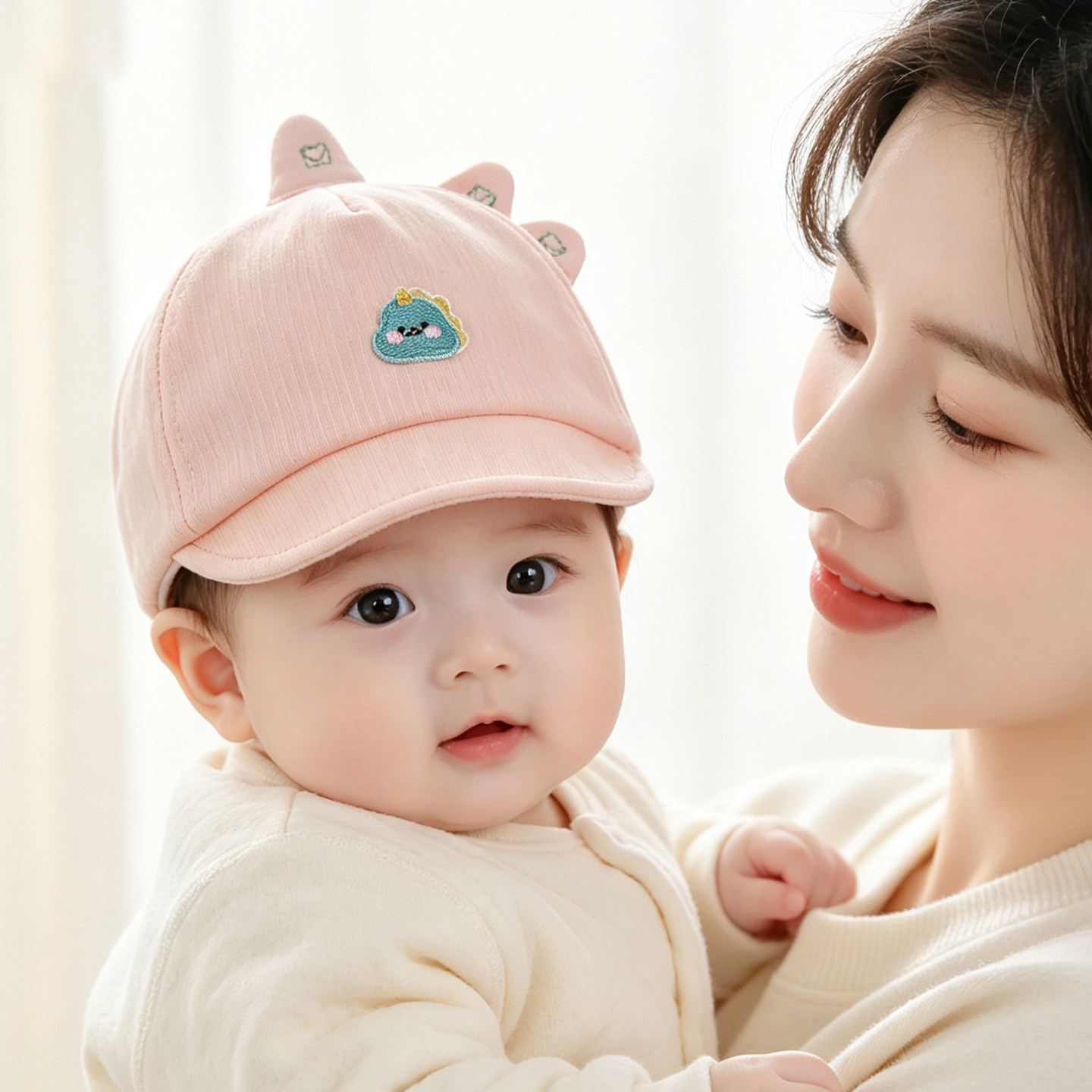 婴儿帽子0到3个月宝宝软檐鸭舌帽