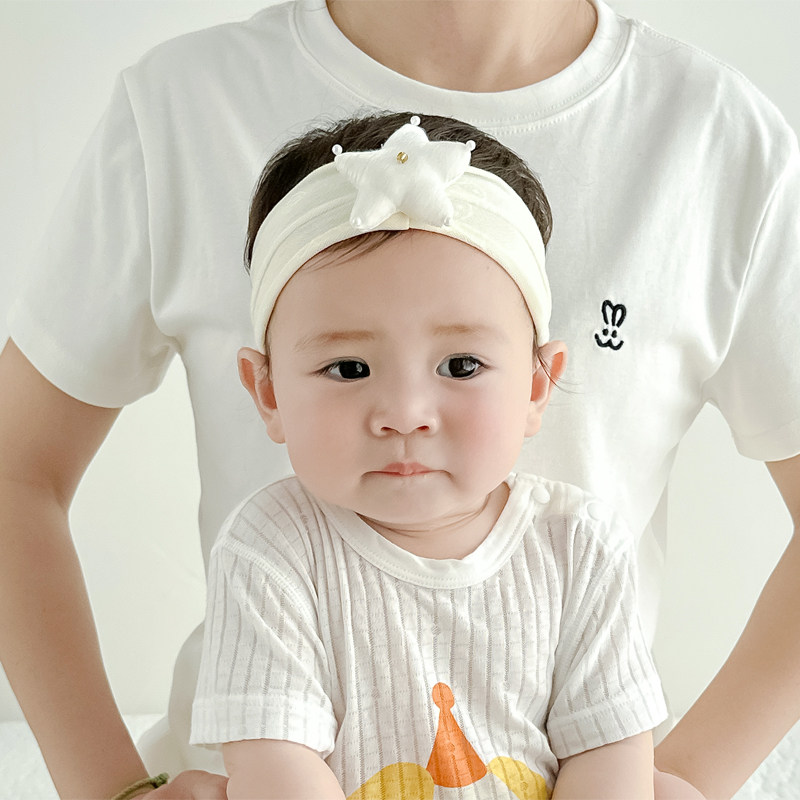 婴儿帽子夏季薄款宝宝护囟门发带可爱超萌女宝小月龄外出卤门帽