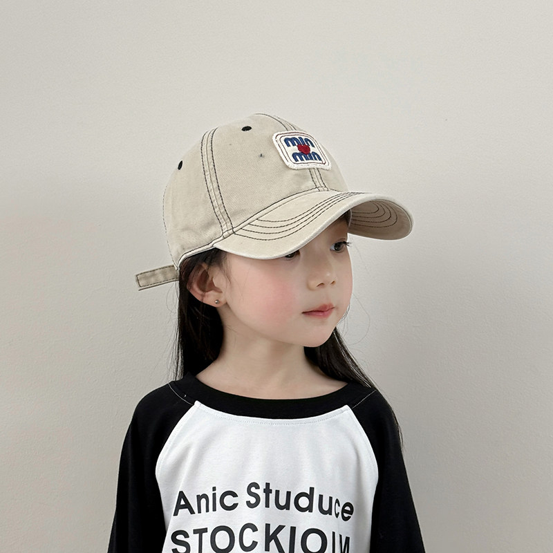 儿童帽子女款2025新款女童棒球帽痞帅潮遮阳薄款女孩鸭舌帽遮阳夏