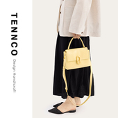 头层真皮手提包秋新款 TENNCO原创 黑金小方包 通勤单肩斜挎女包