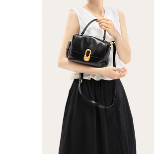 TENNCO原创【黑金小方包】小众设计真皮郁金香手提包单肩斜挎女包